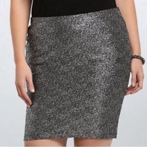Metallic Mini Pencil Skirt